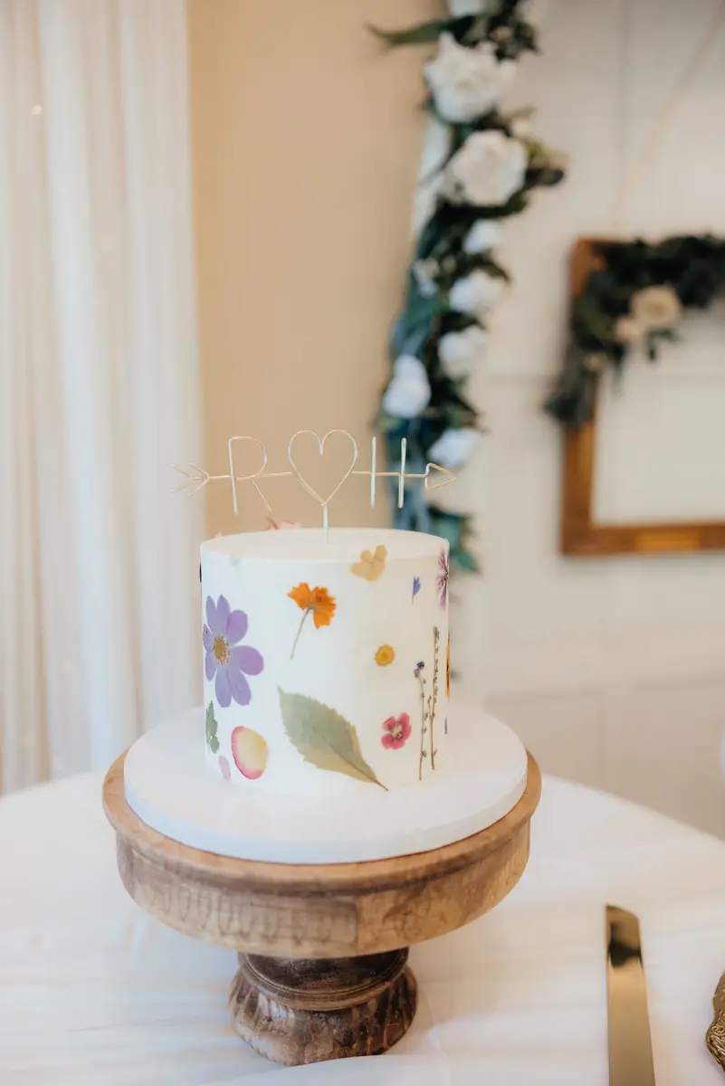 Elegant custom cake styled on site at a Utah venue