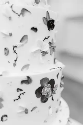 four tier wedding cake palette knife flowers, Sweet E's Bakery, Utah