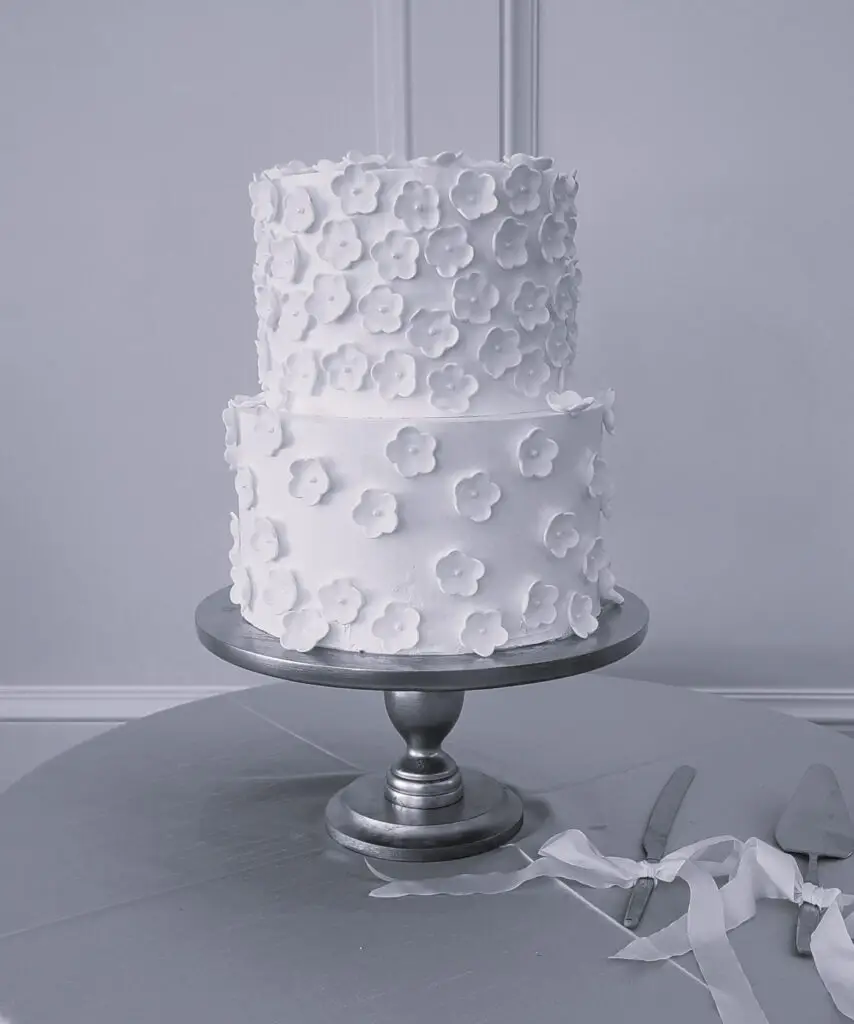 two tier wedding cake fondant flowers, Sweet E's Bakery, Utah